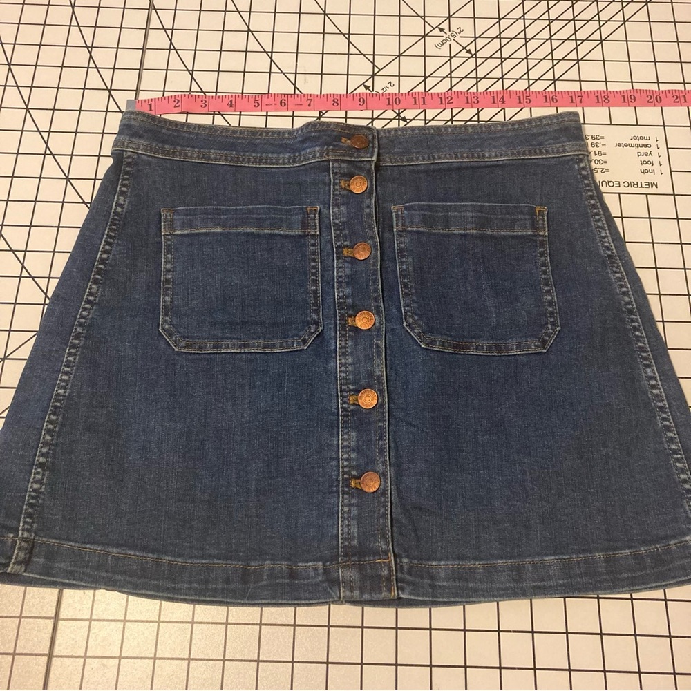 Madewell Button Front Denim Mini Skirt